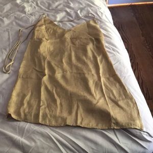 Beige tie slip dress from white fox boutique